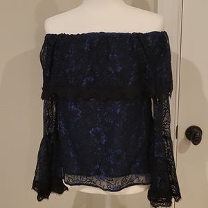 Off the shoulder holiday lace blouse
